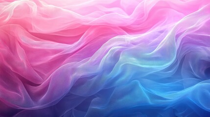 Soft Abstract Background with Flowing Pastel Fabric in Pink and Blue