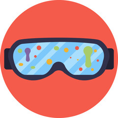 Protective eyewear for paintball players to shield eyes from paintball impacts.