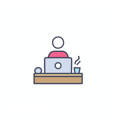 man with laptop icon