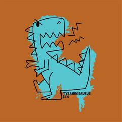 Tyrannosaurus T-rex hand drawn illustration 