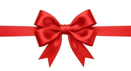 red ribbon bow isolated on white background
