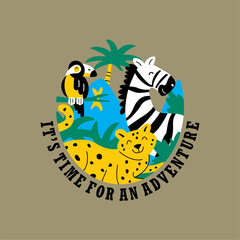 it's time for an adventure hand drawn illustration 