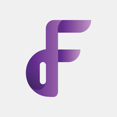 F Gradient logo design