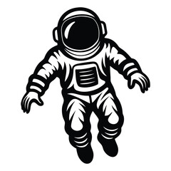 Exploring Astronaut Vector Illustration, Hand-Drawn Doodle Style Sketch of an Astronaut in Space on a White Background