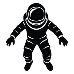 Exploring Astronaut Vector Illustration, Hand-Drawn Doodle Style Sketch of an Astronaut in Space on a White Background