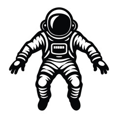 Exploring Astronaut Vector Illustration, Hand-Drawn Doodle Style Sketch of an Astronaut in Space on a White Background