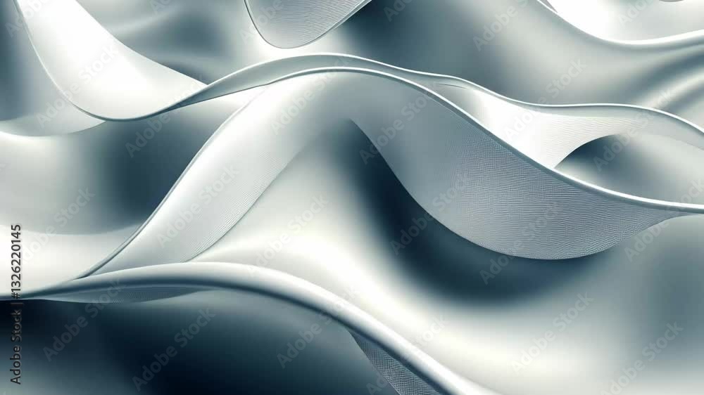 Poster Abstract design featuring grey waves and lens flares in a modern aesthetic and tranquil atmosphere, Abstract grey background with lens flares and waves VJ Seamless