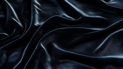 Fototapeta premium Luxurious Dark Satin Fabric Texture with Soft and Glossy Finish