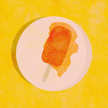 Naklejki Summer popsicle with peachy hues