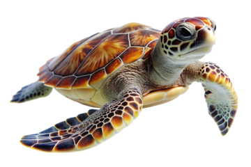 sea turtle isolated on white background PNG . GENERATIVE AI
