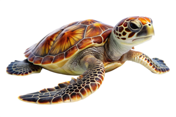  sea turtle isolated on white background PNG . GENERATIVE AI