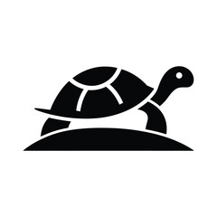 Simple black and white illustration of a turtle. turtle icon, turtle logo, turtle vector silhouette.
