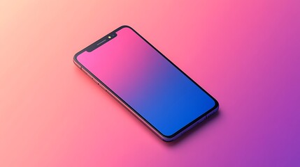 Isolated Vector Icon of a Smartphone on a Solid Color Background