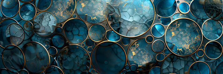 Abstract illustration of interlinked circles symbolizing digital connection and networking