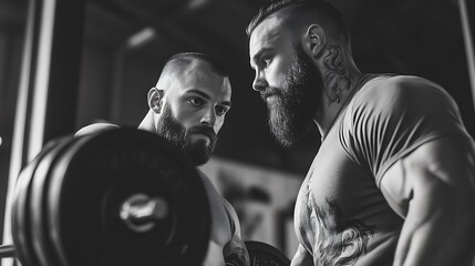 Personal Trainer Guiding a Client Through Weightlifting Exercises