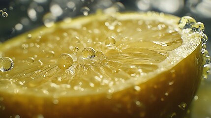 Realistic Close-up of a Fresh Lemon Slice in 4K Detail