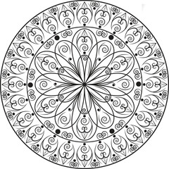 Ornamental Mandala Lace Pattern in Circular Design