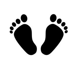 baby footprint icon vector on white background. child footprints icon