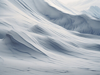 Obraz premium Alpine glacier flowing with visible crevasses moraines forming under mountain shadows
