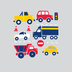 transportation traffic hand drawn illustration