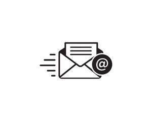 Envelope icon set. newsletter web buttons. close email letter outline vector symbol.