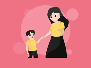 Adorable and Wholesome Illustration of a Parent and Child Sharing a Loving Connection