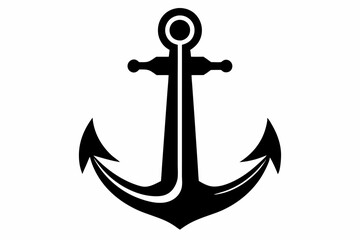 anchor line art silhouette vector illustration