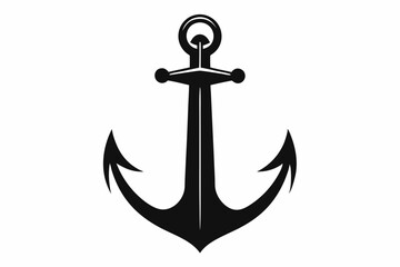 anchor line art silhouette vector illustration