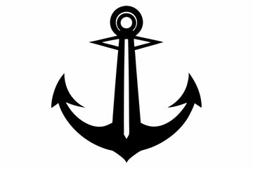 anchor line art silhouette vector illustration