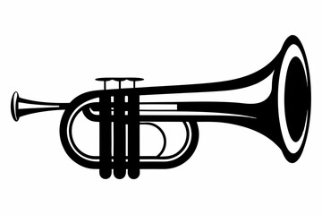 Naklejka premium bugle line art silhouette vector illustration