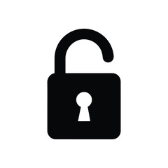 lock icon on black button isolated on white background