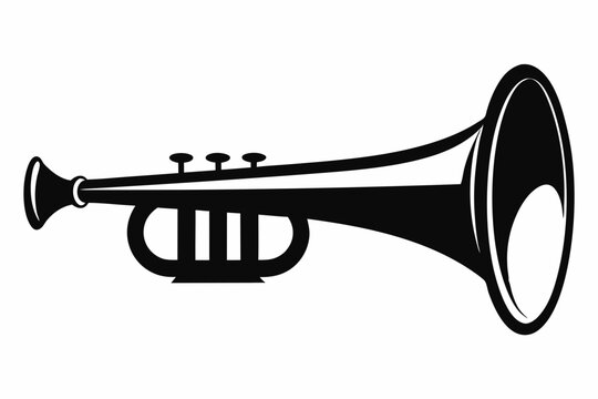 bugle line art silhouette vector illustration