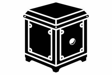 cajon line art silhouette vector illustration