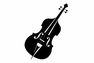 cello line art silhouette vector illustration © Pinak
