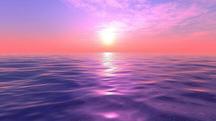 Serene Sunset Over Calm Ocean Waters
