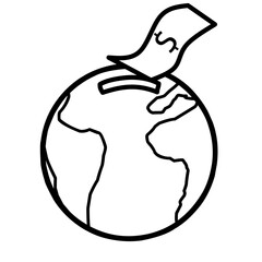 A Globe with a Dollar Bill for Global Finance Concept
