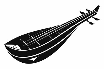 dulcimer line art silhouette vector illustration