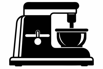 food processor line art silhouette vector illustration
