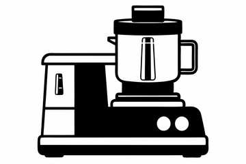 food processor line art silhouette vector illustration