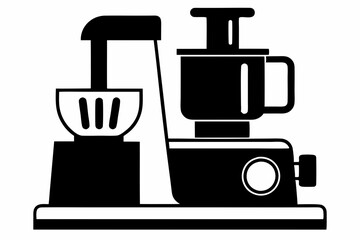 food processor line art silhouette vector illustration