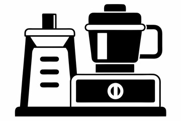 food processor line art silhouette vector illustration