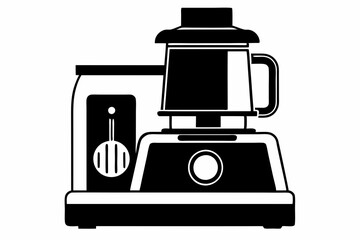 food processor line art silhouette vector illustration