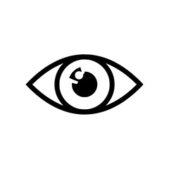 Iconic eye symbol and Design emphasizes vision observation and clarity Minimalist representation of sight and perception