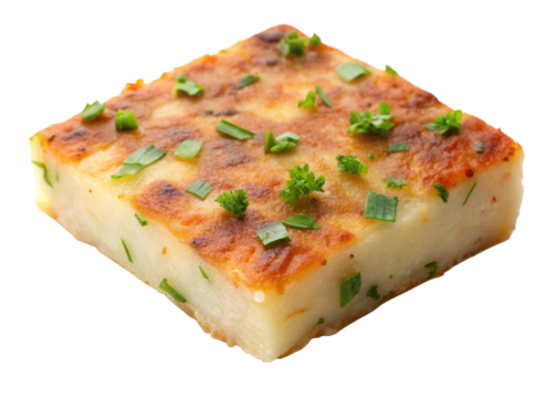 Turnip Cake (Luo Bo Gao) isolated on white background