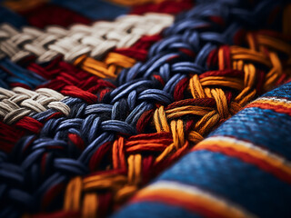 Welsh tapestry design shows ordered colors and shapes weaving to preserve local tradition