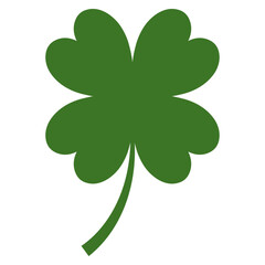 Trèfle chanceux, symbole du jour de la Saint Patrick, trèfle à quatre feuilles vert, vecteur