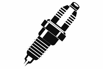 spark plug line art silhouette vector illustration