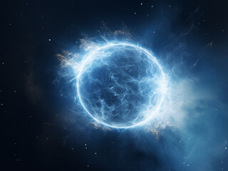 Obraz premium White dwarf cooling with electron degeneracy visible and atmospheric layers clear as a remnant