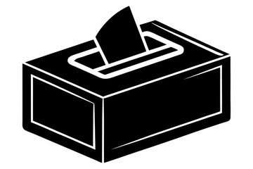 tissue box line art silhouette vector illustration