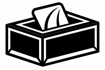 tissue box line art silhouette vector illustration